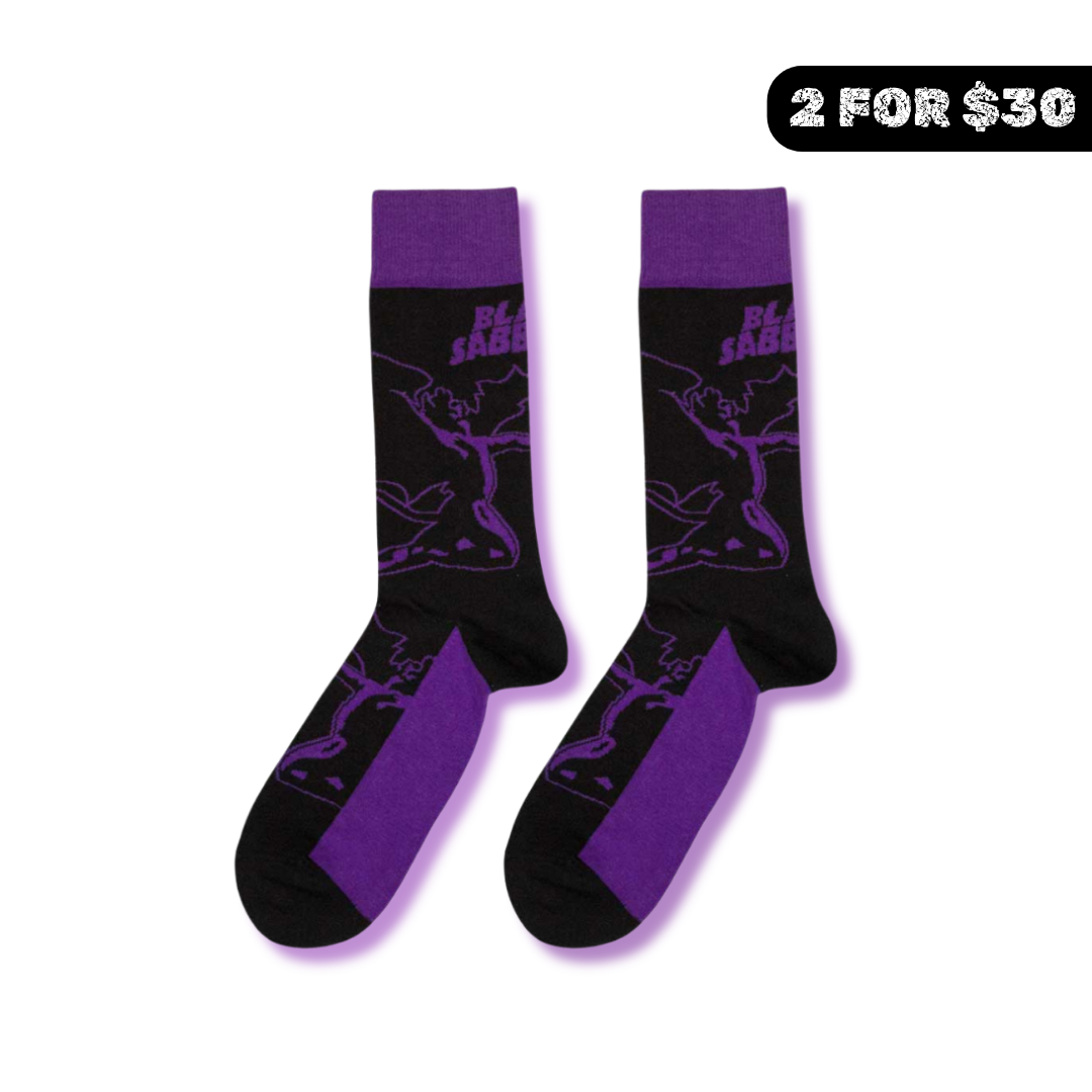 Black Sabbath Socks - Purple