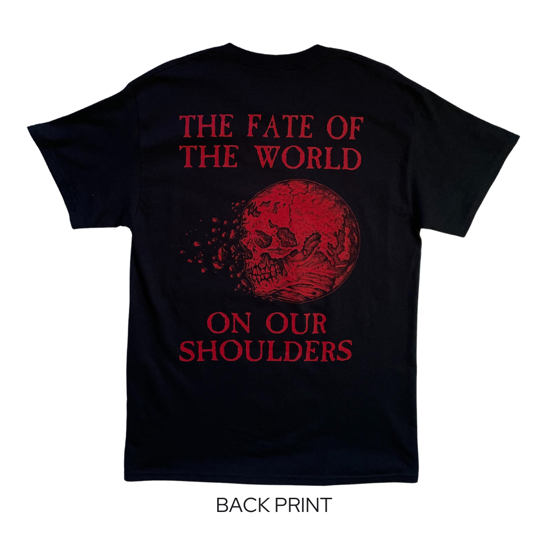 Cradle Of Filth Band T-Shirt Back Print - The Fate Of The World On Our Shoulders