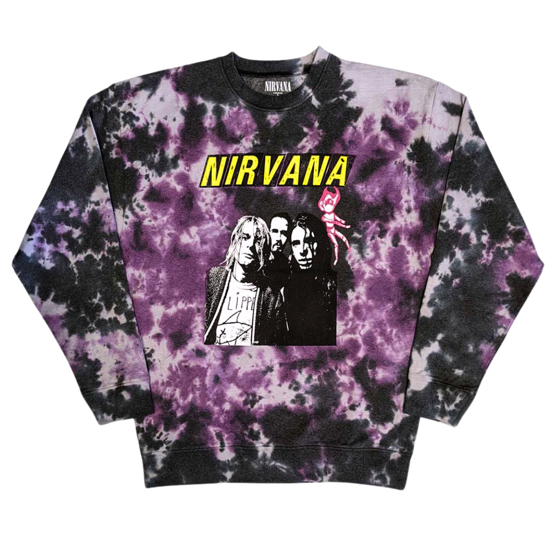 Nirvana Tie Dye Wash Crewneck Sweatshirt