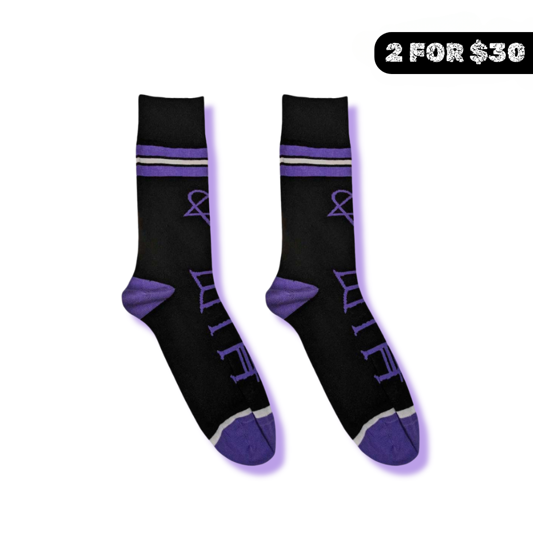 HIM Heartagram Logo Socks - Purple
