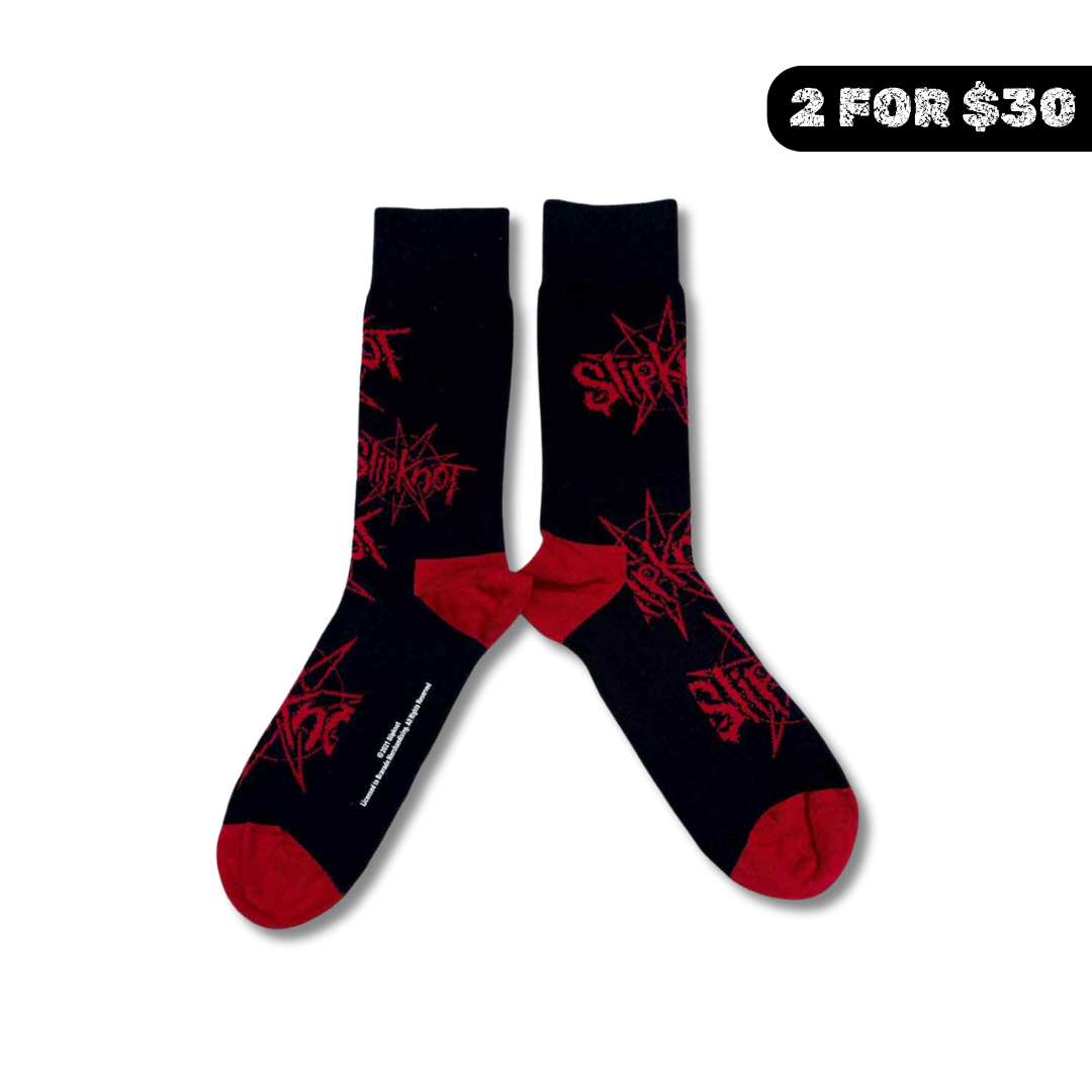 Slipknot Socks - Black/Red