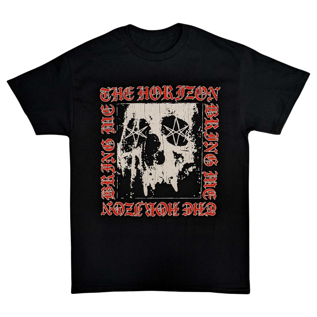 BMTH Black T-Shirt Skull Design Old English Font